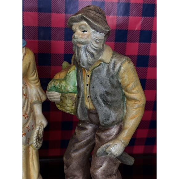 Set Of 2 Ceramic Figurines Old Man And Old Woman - Picture 3 of 11